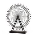 Homeroots 32 x 29 x 5 in. Black Metal & Wood London Eye Moveable Sculpture 392560
